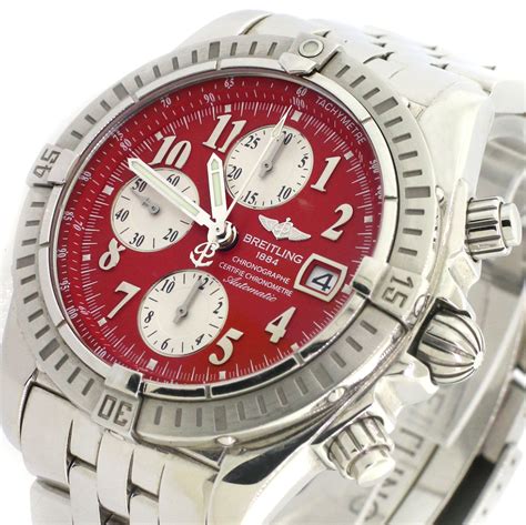 breitling evolution red dial|breitling a13356 price.